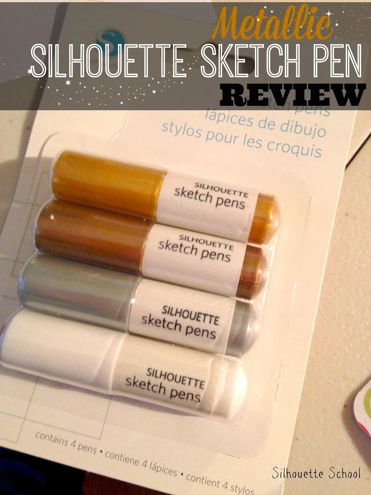 Silhouette sketch pen, white, metallic, review