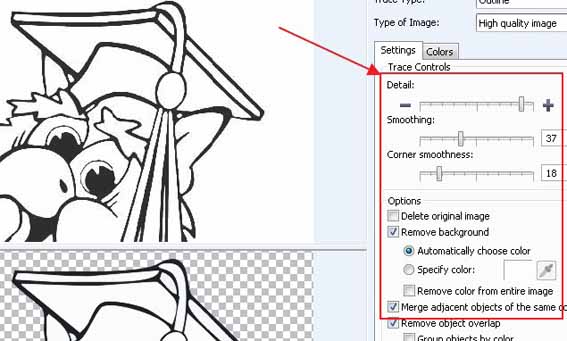 mengubah gambar  BITMAP menjadi gambar  CorelDRAW  vector 