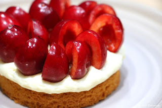 Tarte aux cerises framboise crémeux vanille