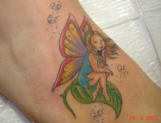 Ankle Sitting Fairy tattoos