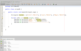 Contoh Array 2 Dimensi di Java