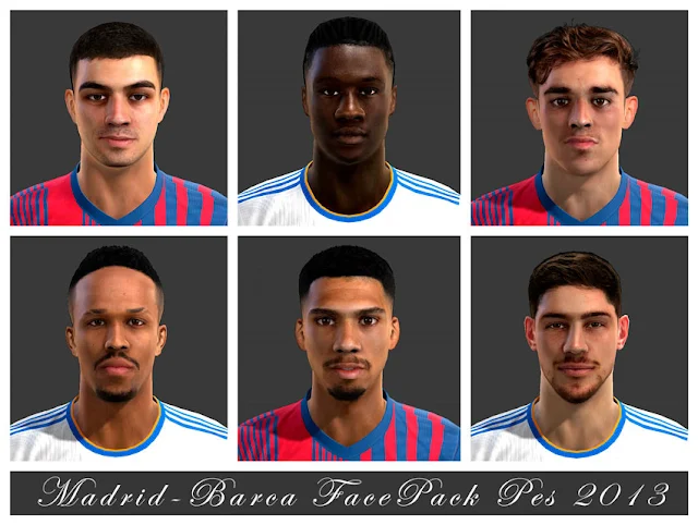 Barcelona & Real Madrid Facepack For PES 2013