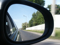 Automobile Rearview Mirror Picture Conceptualising Hindsight