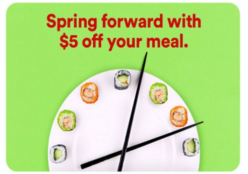 JustEat $5 Off Promo Code Spring Forward