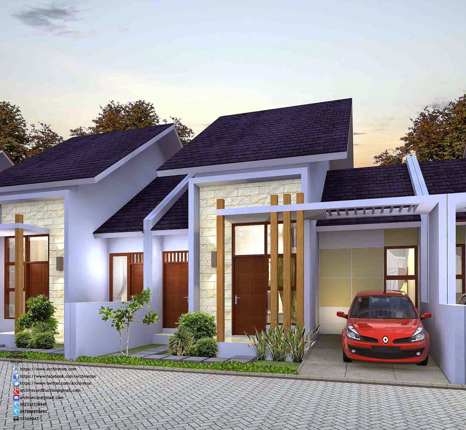 DESAIN RUMAH MINIMALIS PERUMAHAN GRAHA PURWOSARI Archirecon