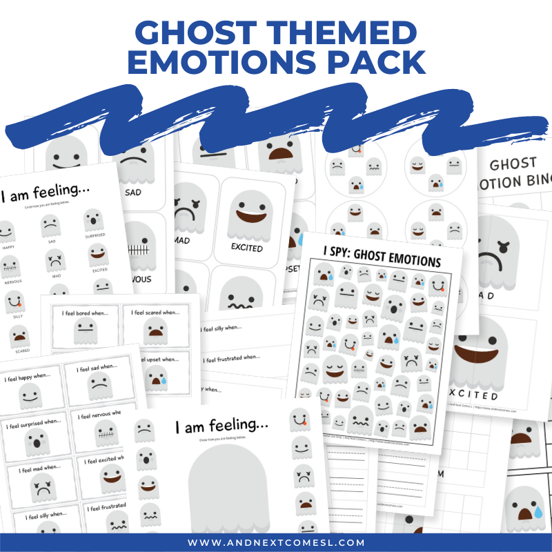 Ghost themed Halloween emotions activities