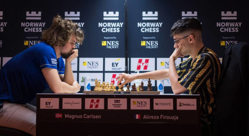 Magnus Carlsen vs Alireza Firouzja - Photo © Norway Chess