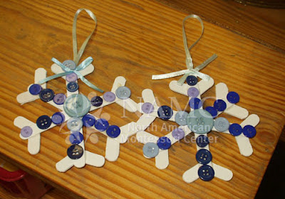 winter NAMC montessori activities button snowflake ornament