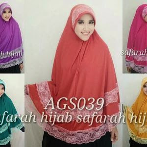 Jilbab jumbo jersey kombinasi brokat manis