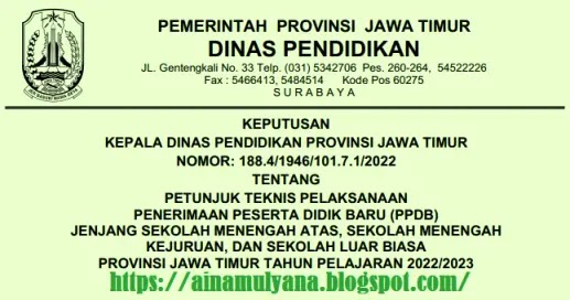 Jadwal dan Juknis PPDB SMA SMK Provinsi Jawa Timur Tahun Pelajaran 2022/2023