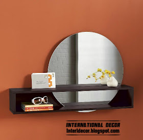 bathroom mirror with shelf, round mirror for bathroom