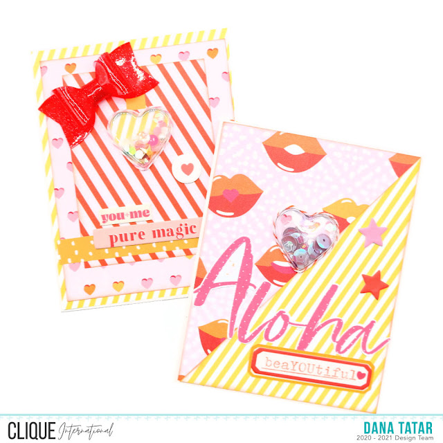 How to Use Jillibean Soup Heart Shaker Cards and Inserts and the Studio Tekturek Strawberry Shake Collection to Create Valentines Day Cards