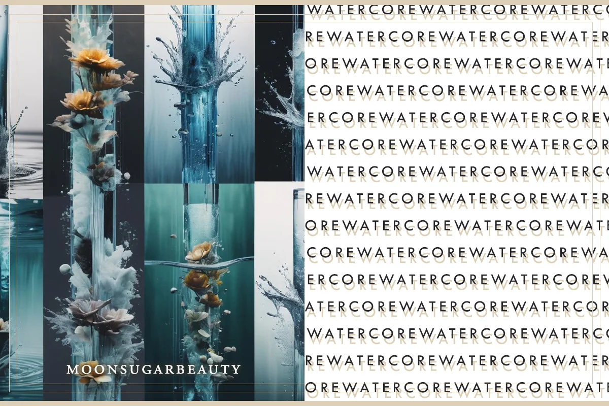 horizontal collage with watercore aesthetic images