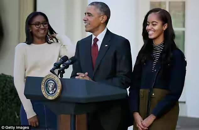 Obama girls join their dad for annual turkey pardoning ceremony, growing into beautiful women