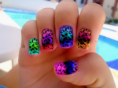 One of the most amazing colourful nail art design <3