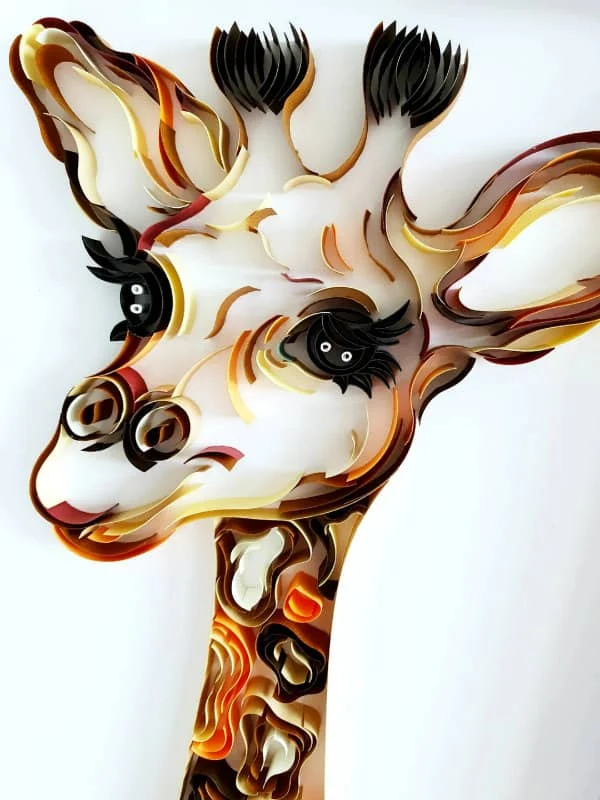 quilled giraffe head and neck