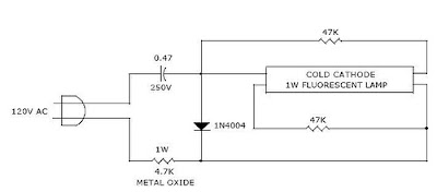 Simple Fluorescent Without Transformer Circuit Diagram