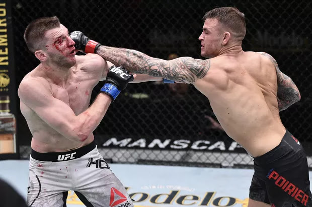 Dustin Poirier Bloodies Dan Hooker UFC On ESPN 12