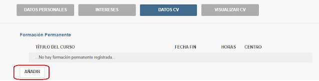 INAEM Orienta. Datos CV-apartados