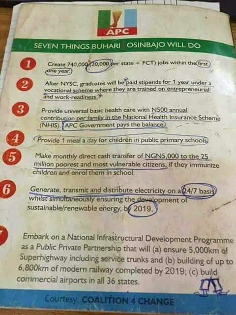 SEE WHAT BUHARI AND OSIBAJO PROMISED US DURING 2015 ELECTIONS ..HAVE THEY REALLY BEEN DONE