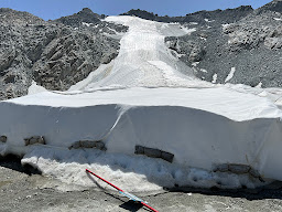 The bottom edge of the Presena Glacier