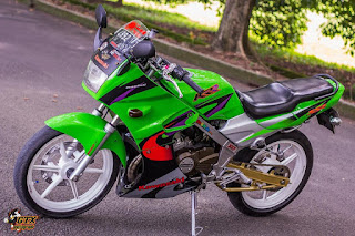 Gambar Modifikasi Kawasaki Ninja KRR SSR E6 Warna Hijau