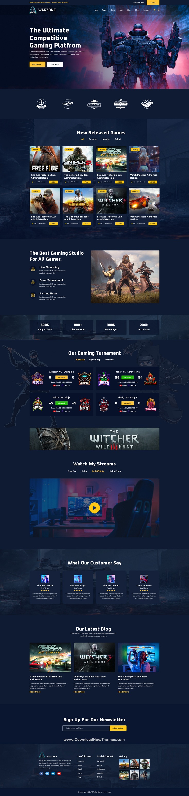 Warzone - eSports And Gaming Tournaments Figma Template Review