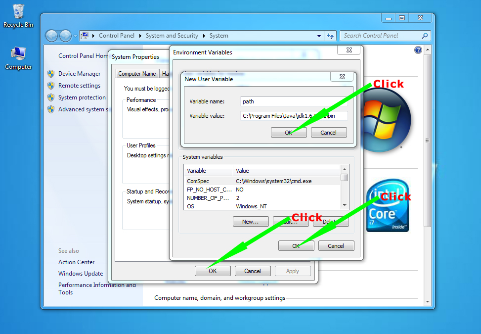 how to set path in java