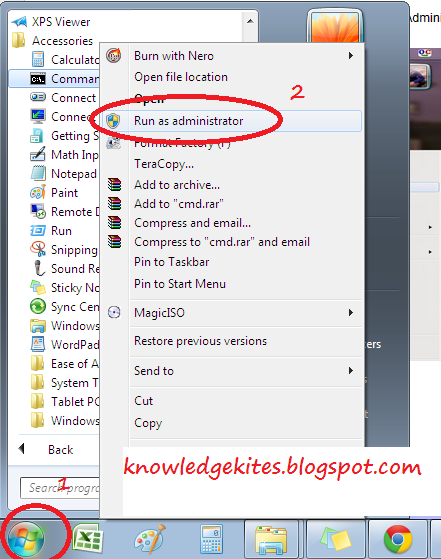 Know admin password in windows 7 and vista from Guest User Step 2
