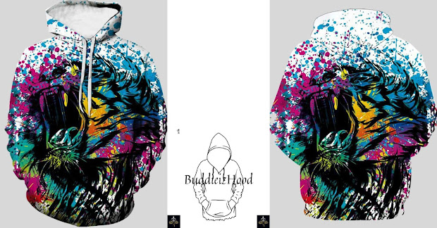 LW Men Splash-ink Design Oversized Hoodie