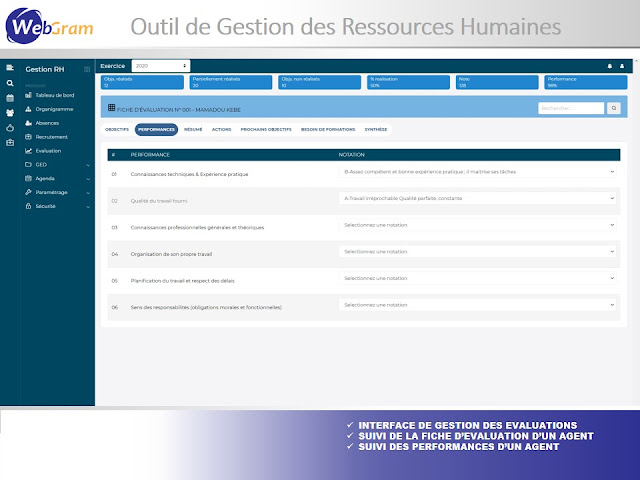 Le Meilleur logiciel de Gestion des Ressources Humaines (GRH), WEBGRAM, meilleure entreprise / société / agence  informatique basée à Dakar-Sénégal, leader en Afrique du développement de solutions de Gestion des Ressources Humaines, RH, GRH, Gestion des ressources humaines, Suivi des ressources humaines, Gestion administrative des salariés et collaborateurs, Gestion disponibilités, Congés et absences des employés, Suivi des temps de travail et du temps passé par activité des agents, Suivi et consolidation des talents, compétences, parcours et formations du personnel, Gestion de projet et d'équipes, Gestion de la performance, Définition des objectifs, Formation du personnel, Gestion du processus de recrutement, Administration et logistique, Gestion des plannings, Gestion des demandes de missions, des déplacements et des dépenses de voyages professionnels. Ingénierie logicielle, développement de logiciels, logiciel de Gestion des Ressources Humaines, systèmes informatiques, systèmes d'informations, développement d'applications web et mobiles.