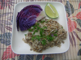 Middle Eastern mujadara lentils and rice dish