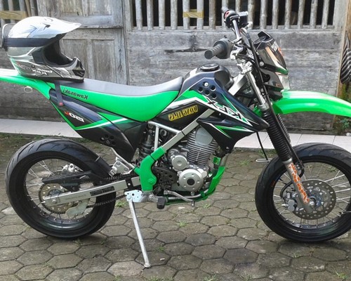 Modifikasi klx 150 supermoto motor kawasaki buat adventure ...