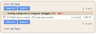 Learn post name in Comment Moderation for blogger