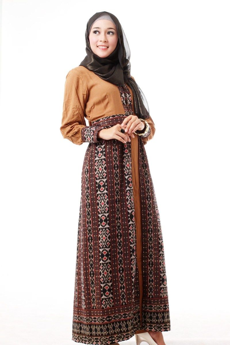 20 Model Gaun Batik Muslim Kombinasi Modern Dan Elegan Terbaru