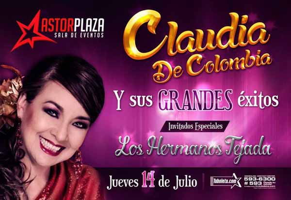 [Agendate] El Astor Plaza celebra 10 años con las estrellas más grandes de la música colombiana  - Claudia de Colombia Regresa a los escenarios - 