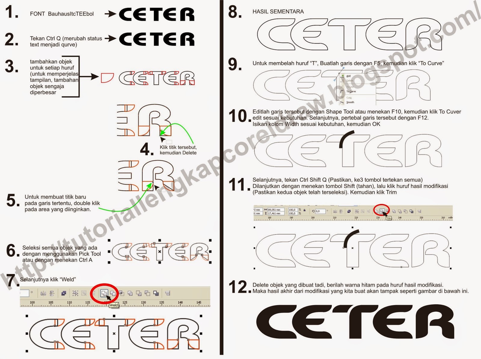 Cara Memodifikasi Huruf Di CorelDraw Tutorial Lengkap CorelDraw