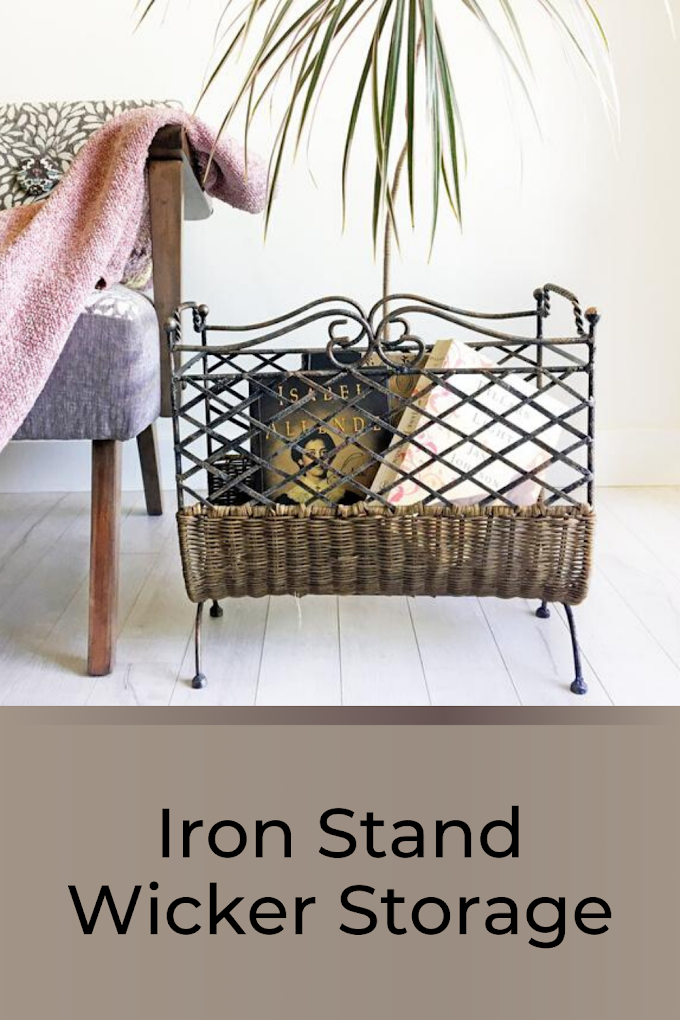 Iron Stand Wicker Storage