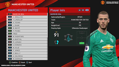 PES 2020 Manchester United Graphic Menu for PES 2017