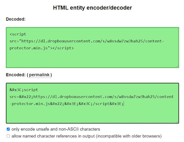 codificar html y js blogger