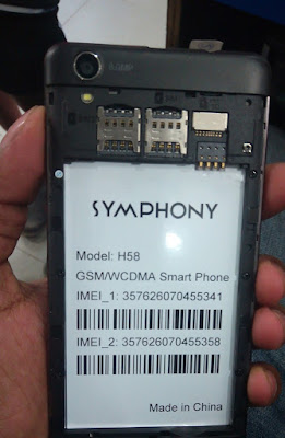 Symphony H58 Flash File MT6580 100% Tested