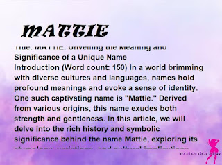 meaning of the name "MATTIE"