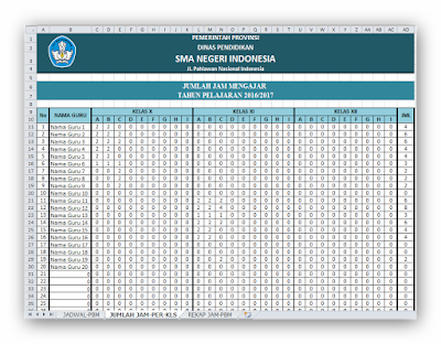 Rekap Jadwal Pelajaran