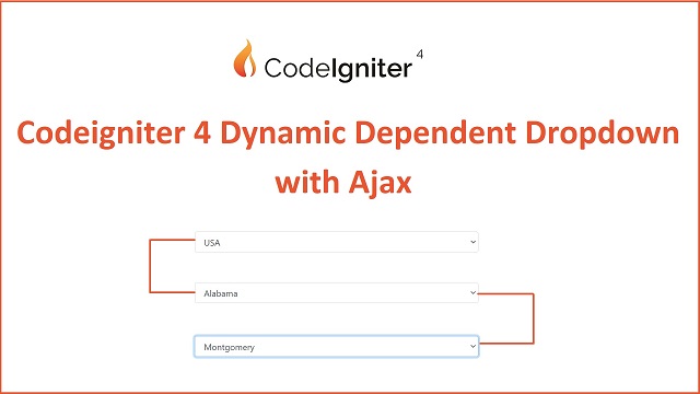 Dynamic Dependent Dropdown using Ajax in Codeigniter 4