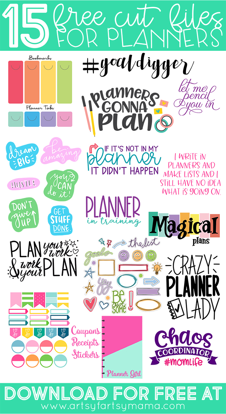 Download 15 Free Planner Svg Cut Files Artsy Fartsy Mama