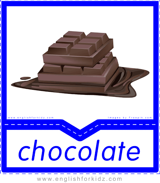 Chocolate - English food flashcards for ESL students