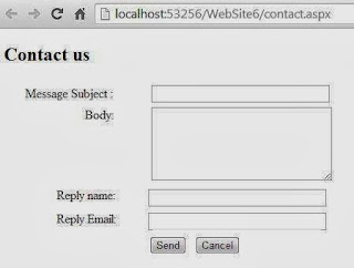 Designing Contact us page using ASP.NET and C#