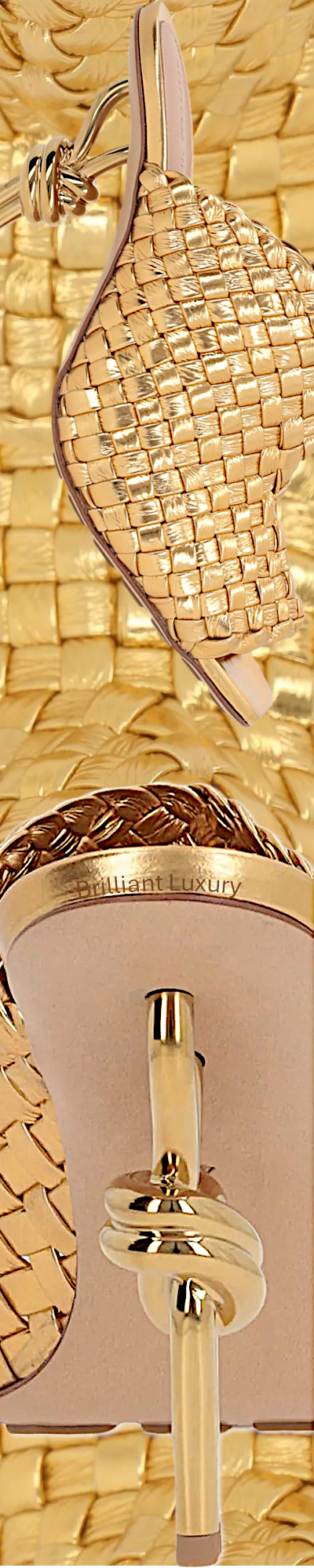 ♦Bottega Veneta Intrecciato gold metallic leather heels #shoes #brilliantluxury
