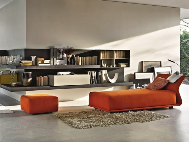 5 Orange sofa Thiết kế nội thất phòng khách