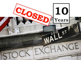 Graphic portrays the Stock Exchange Closed for 10 years